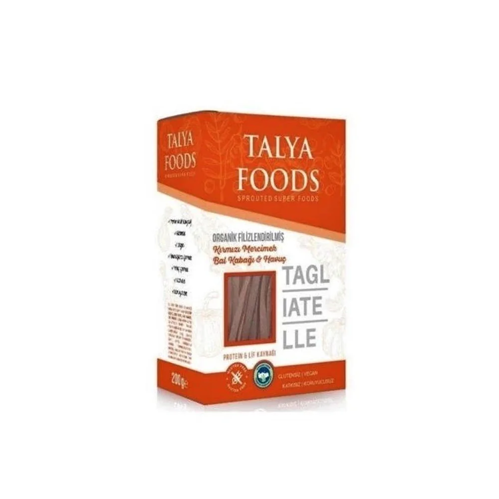 filizlendirilmiş kırmızı mercimek bal kabağı havuç tagliatelle
